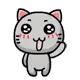a gray cat bye
