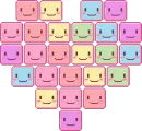 Rainbow Heart with Faces