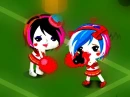 two girls cheering