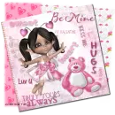 Valentine girl with hearts