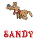 Sandy running dog
