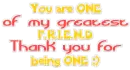 You are ONE of my greatest F.R.I.E.N.D Thank you for being ONE :)