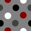 red, black polka dot