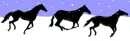 galloping snow horses