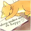 sleep makes me happy