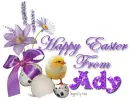 Chick with purple flowers- Ady