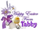 Chick with purple flowers- Tabby