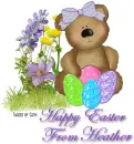Sweet Bear with eggs- Heather