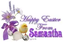 Chick with purple Flowers- Samantha