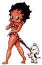 Tan Betty Boop (her dog pulling her swimming suit off)