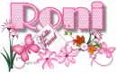 Name in pink flowers-Roni