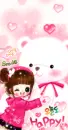 Happy girl with teddy bear