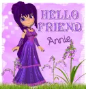 Hello friend purple girl Annie