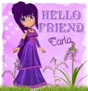 Hello friend purple girl Carla