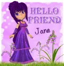 Hello friend purple girl Jane