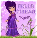 Hello friend purple girl Karen