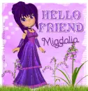 Hello friend purple girl Migdalia