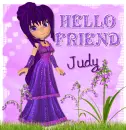 Hello friend purple girl Judy