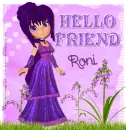 Hello friend purple girl Roni