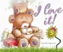 I love it bear with flower and duck