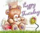 Happy Tuesday Bear with flower and duck