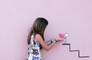 Girl holding a heart