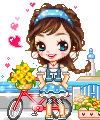 cute girl and bicycle