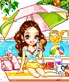 girl beside the pool