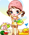 girl with a beach ball