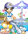 guy beside the pool