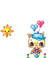 Kitty with Balloons