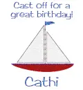 Cast Off For A Great Birthday, Cathi
