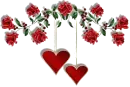 Red Rose & Hearts divider - div - vday