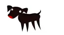 Cartoon Black Lab tail wag