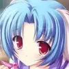 Cute anime girl with blue hair