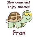 Slow Down Turtle - Fran