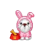 Puppy with bunny costume