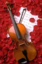 Violin with red peatls