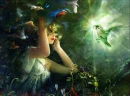 Fantasy girl with bird
