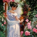 Girl with roses
