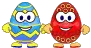 2 colored eggs