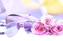 Roses with glass