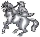 wolve on horse