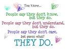You know...