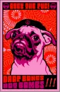 drop bones not bombs pug in peace sign beret