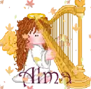 Angel With Harp Autumn ~ Alma