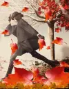 Chica caminando un dia de OtoÃ±o