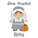 Thanksgiving Pilgrim girl gives thanks - Rita