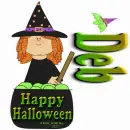Deb - Witch - Bat - Cauldron - Happy Halloween