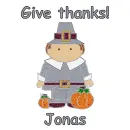 Thanksgiving Pilgrim Gives Thanks - Jonas